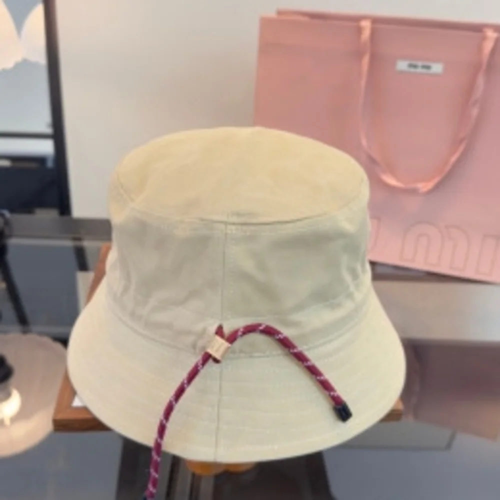 ☁️ Miu Miu ❀ Beige Bucket Hat ✧ Signature Logo